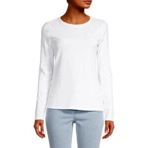 a.n.a. White Crew Neck Long Sleeve T-Shirt - Size L NWT in Original Package!